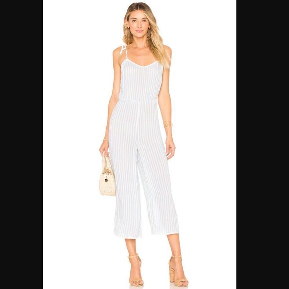 NWT Tularosa Jaqueline Jumpsuit in Blue Stripe | size L - Picture 1 of 11